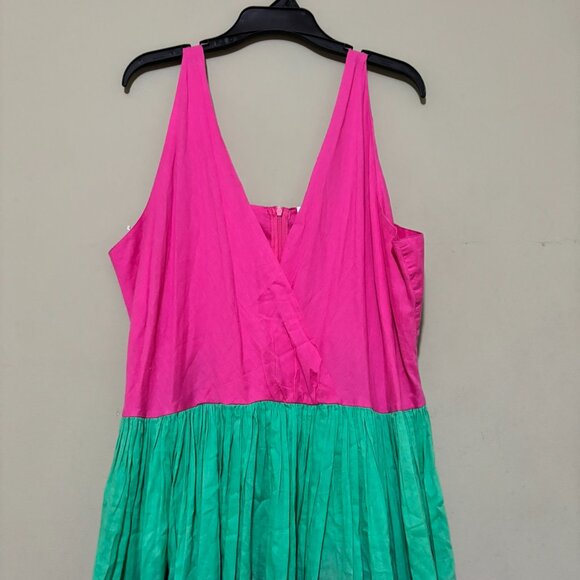 Mira Tiered Colorblock Fit & Flare Sundress Maxi Dress – Pink Green Orange XXL - Picture 4 of 6